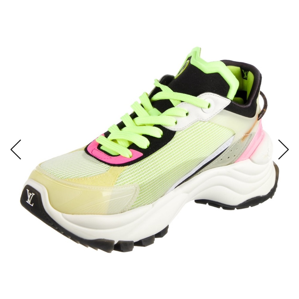 Louis Vuitton Neon Green Pink Black White Runner Sneakers